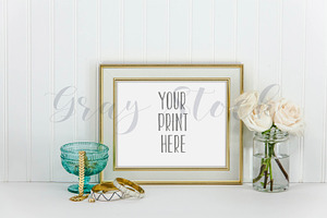 Horizontal Gold Frame Mock Up