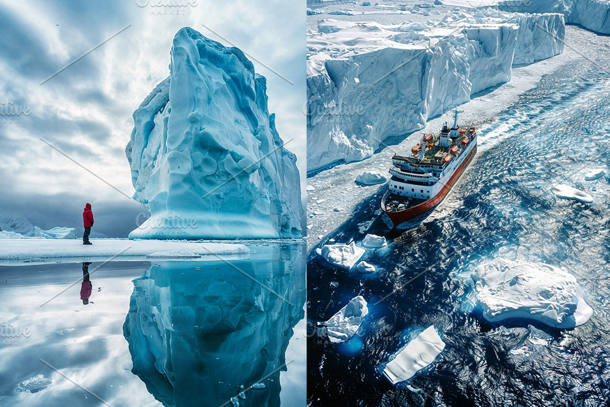 160 Arctic and Antarctic images, a Nature Photo by Handmadefont (Photo 5 of 13)