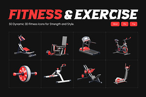 3D Fitness and Exercise Icons, a Duotone Icon by Vectors Market