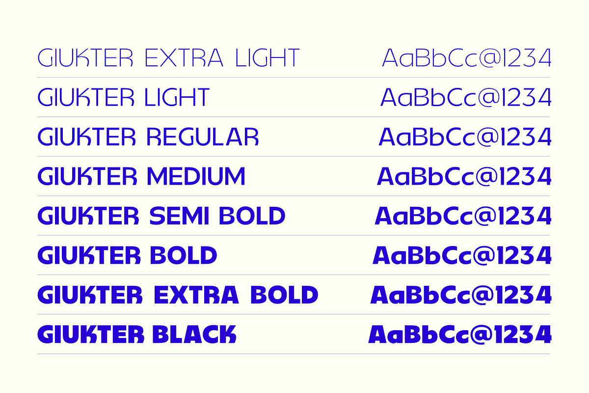 Giukter – Modern Display Typeface, a Sans Serif Font by ESEM (Photo 2 of 9)