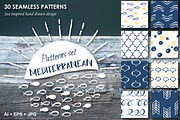 Mediterranean 30 hand drawn patterns, a Pattern Graphic by SiDesign (Thumbnail 1 of 8)