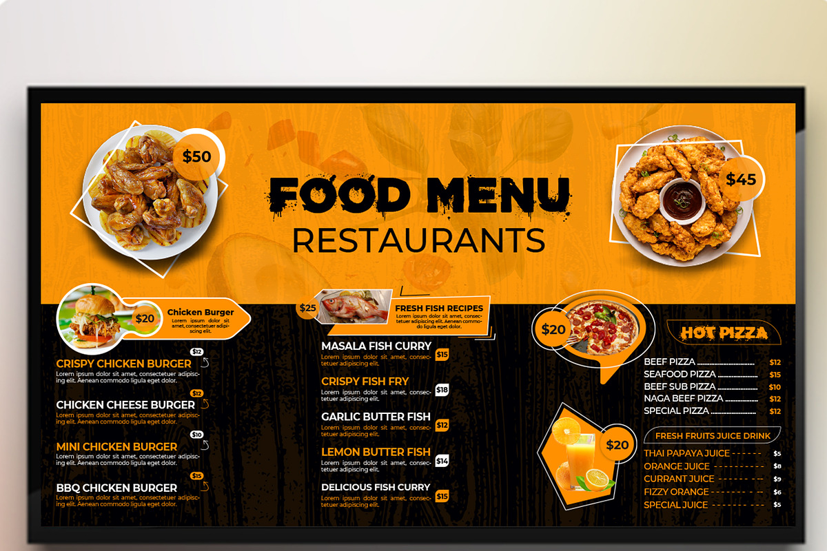 Digital Food Menu Template, a Stationery Template by MRI STUDIO (Photo 3 of 4)