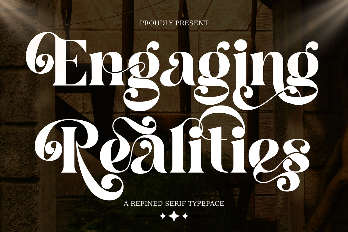 Engaging Realities - Ligature Font, a Serif Font by 177Studio (Photo 1 of 8)