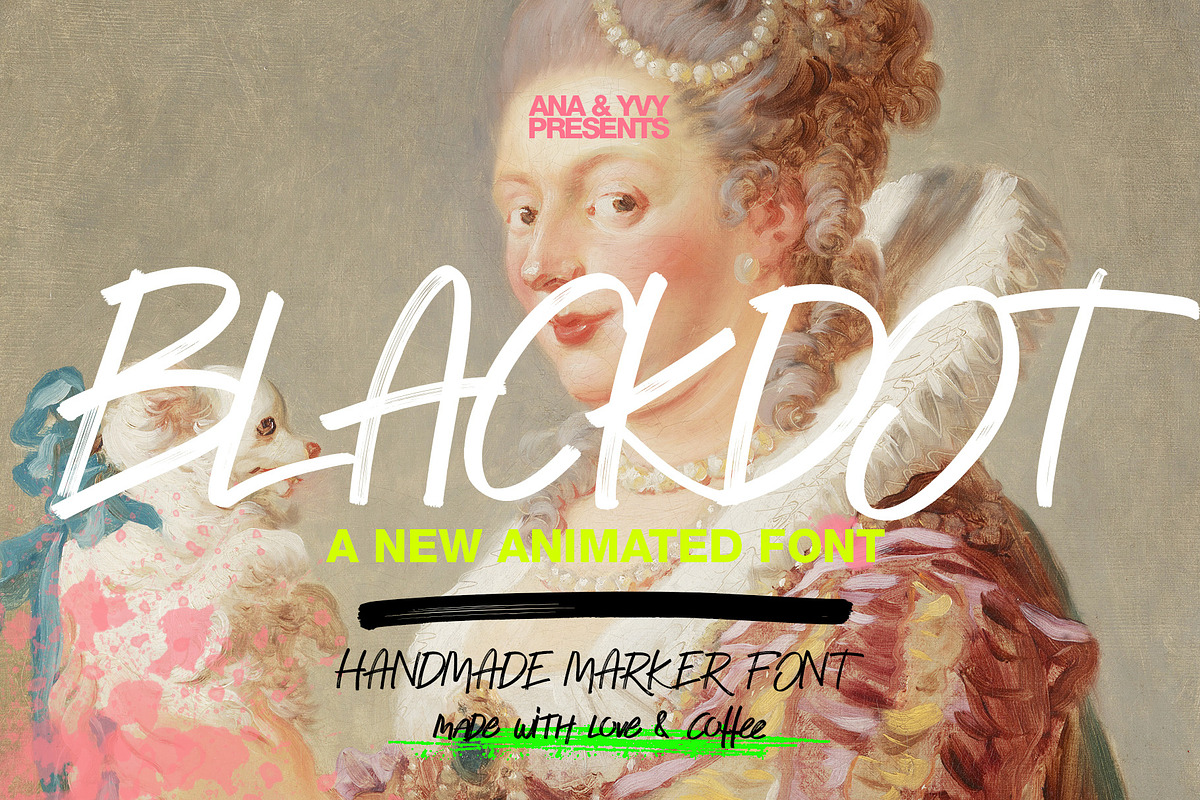 Animated Marker Font - BLACKDOT, a Script Font by ana & yvy (Photo 1 of 20)