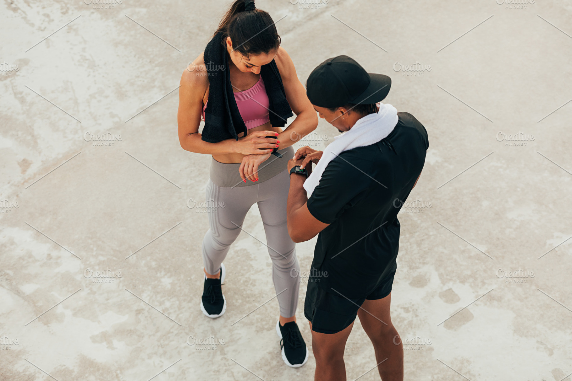 Shot from above on two athletes, a Sports & Recreation Photo by Artem Varnitsin