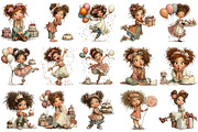Whimsical Birthday Girl Clipart PNG, an Illustration by OK Design (Thumbnail 3 of 6)