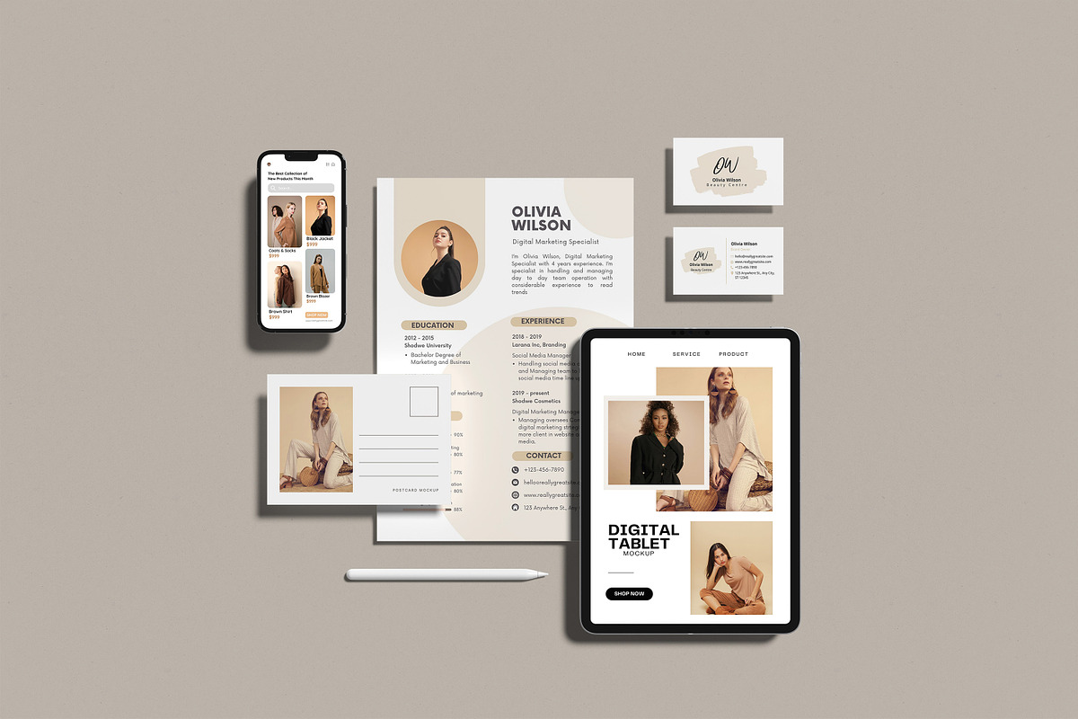 Stationery / Branding Mockup, a Product Mockup by mahremdesign (Photo 6 of 12)