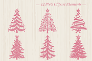 Pastel Christmas Trees PNG Bundle, a Decorative Illustration by Ink Gallery (Thumbnail 2 of 12)