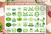 72 SPRING VINTAGE BADGE & RIBBON, a Branding & Logo Template by Toonsteb (Thumbnail 1 of 12)