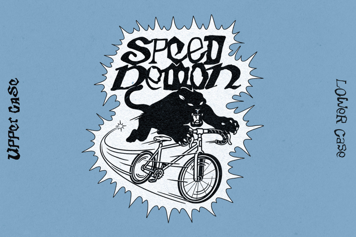 Speed Demon Display Font, a Handwritten Font by ILLWOOKIE (Photo 1 of 2)