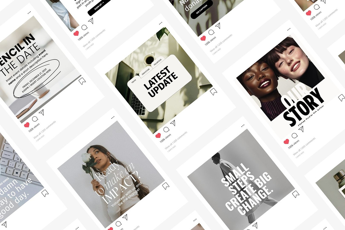 Beige Charity Instagram Templates, a Social Media Template by InkBlue Templates (Photo 2 of 9)