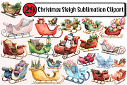 Christmas Sleigh Sublimation Clipart, an Illustration by Design Market (Thumbnail 1 of 3)