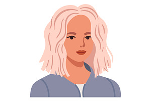 Modern woman portrait with blunt lob, a Person Illustration by Yayasya