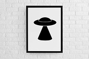 UFO Silhouette SVG, a Technology Illustration by newminddesign (Thumbnail 2 of 3)