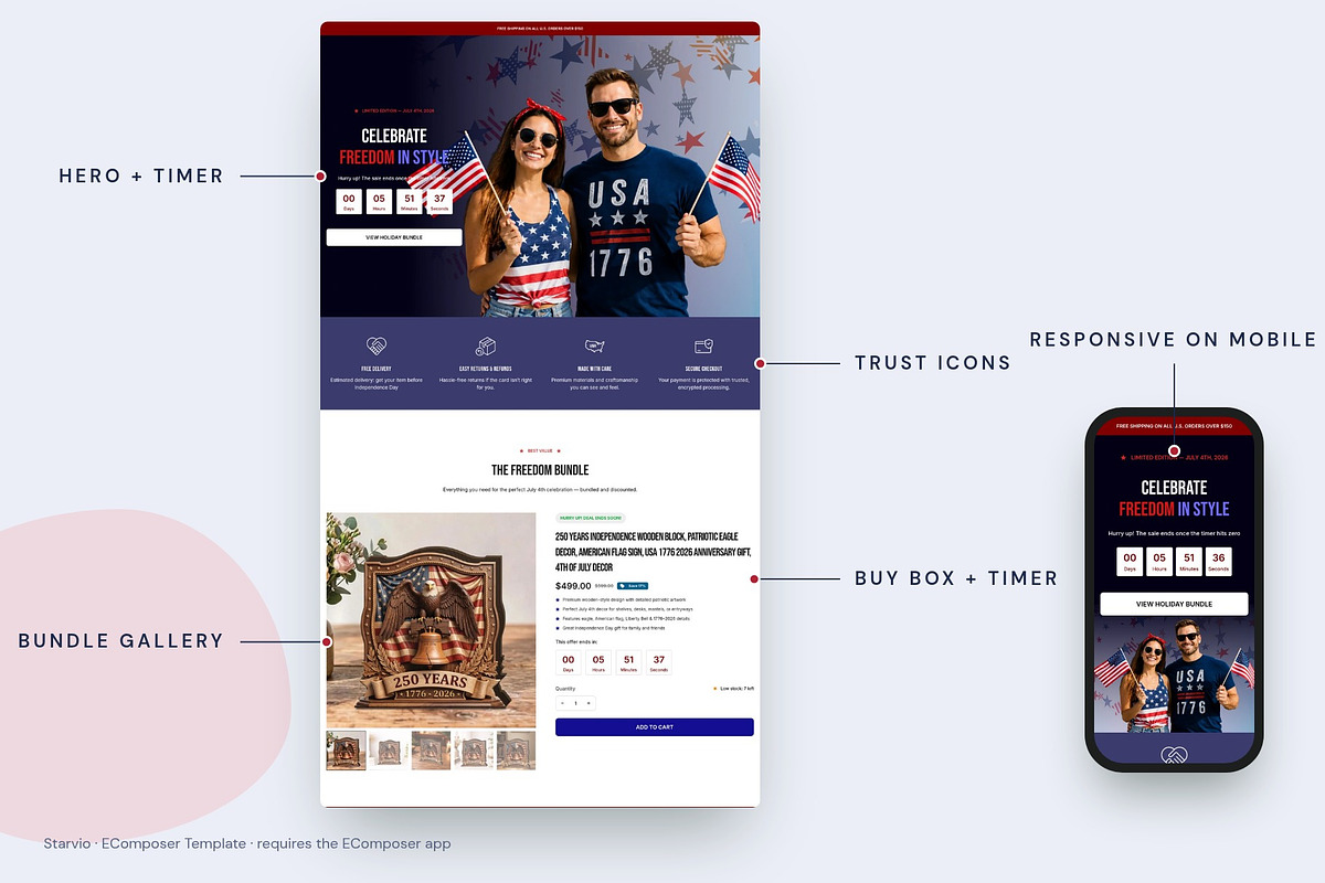 Starvio - Shopify EComposer Template, a Shopify Template by Boost Convert (Photo 2 of 11)