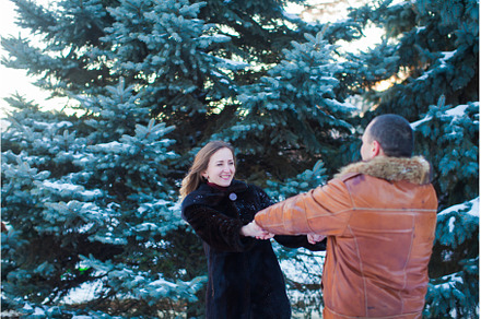 The couple in love in a winter park, a Person Photo by oksix