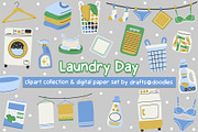 Laundry Day Clipart and Pattern Set, a Pattern Graphic by Drafts n Doodles (Thumbnail 1 of 11)
