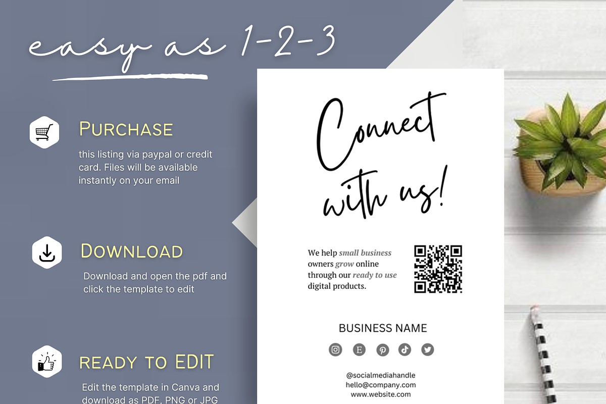 Social Media QR Code Sign Template, a Card Template by Climbwithelevator (Photo 11 of 11)
