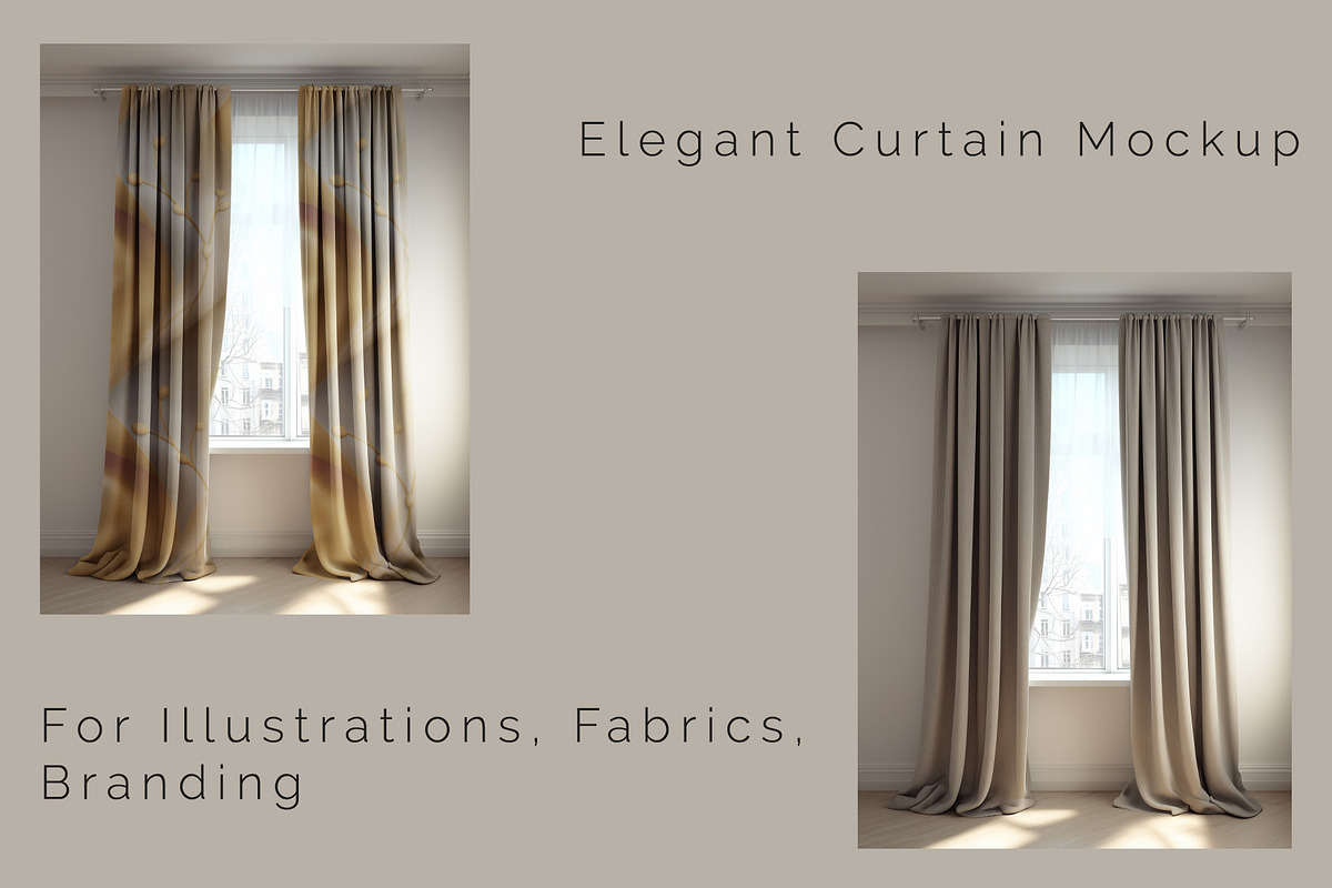 Curtain Mockup Set – 5 PSD Scenes, a Household Mockup by Vika_Softlife (Photo 4 of 9)
