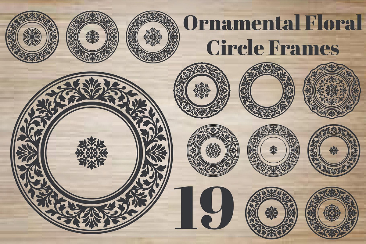 Ornamental Floral Circle Frames, an Object Graphic by hafijul (Photo 1 of 4)