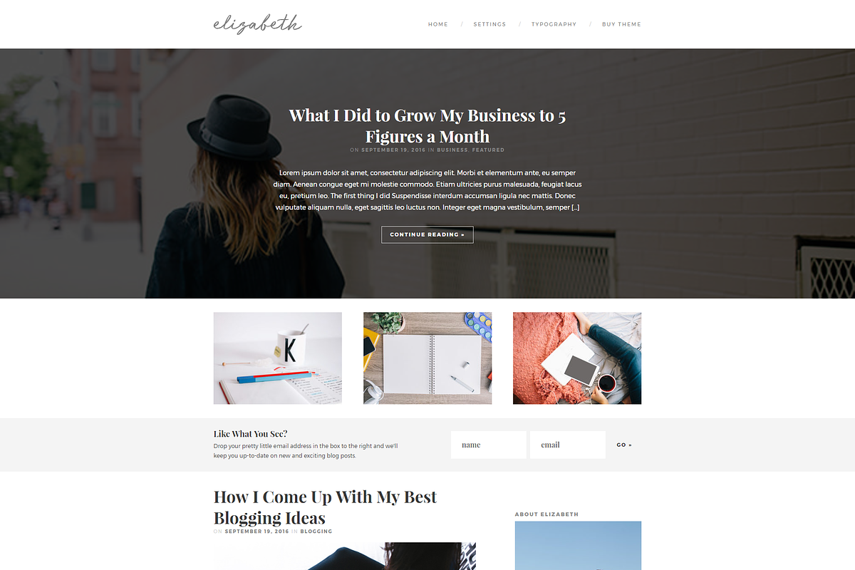 Elizabeth - Responsive WordPress, a WordPress Template by Anna Moore (Photo 3 of 3)