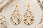 Penguin Earrings Laser Cut SVG, an Object Graphic by Canvas Craft (Thumbnail 3 of 3)