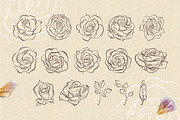 Roses Procreate Stamp Brushes, a Brush Add-On by Little Nordic Atelier (Thumbnail 3 of 4)