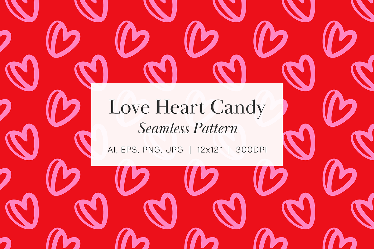 Love Heart Candy Seamless Pattern, a Pattern Graphic by MelanthaGraphics (Photo 1 of 5)