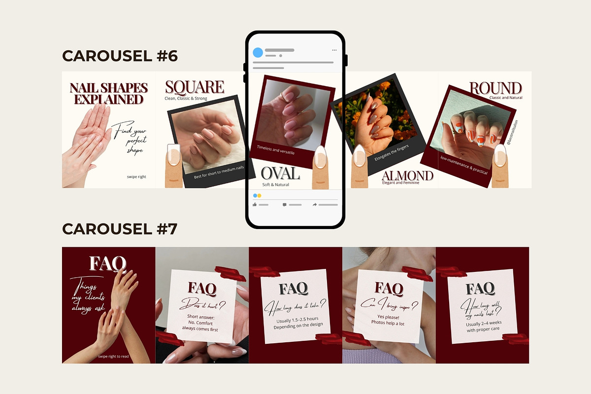 Nail Tech Instagram Carousels, a Social Media Template by Anna Design Studio (Photo 6 of 10)
