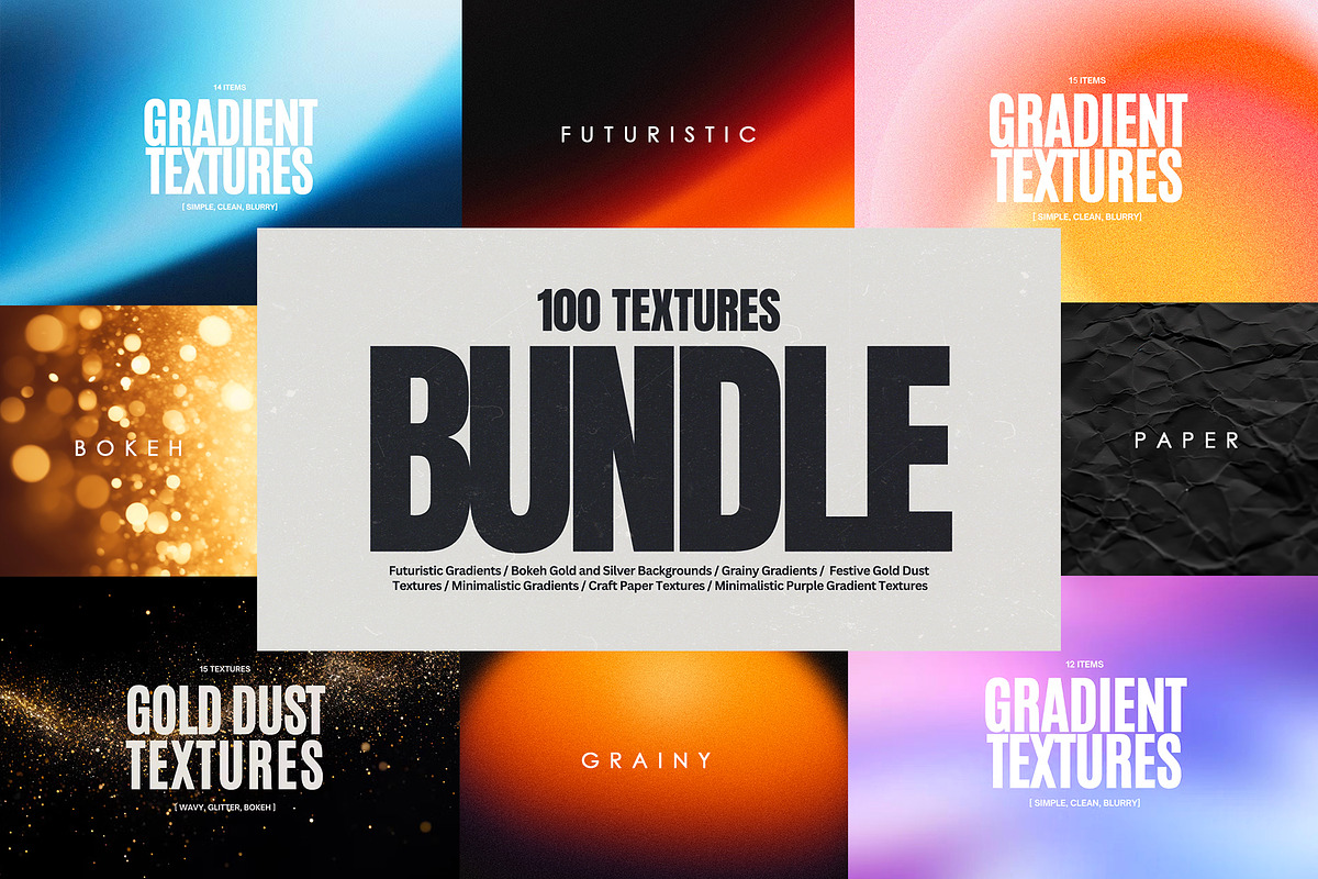 100 Gradient, Bokeh&Paper Bundle, a Texture Graphic by NassyArt (Photo 1 of 32)