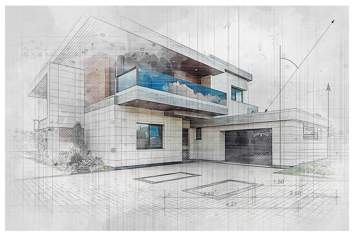 House Concept Sketch Art Effect, an Action Add-On by MRI STUDIO (Photo 19 of 29)