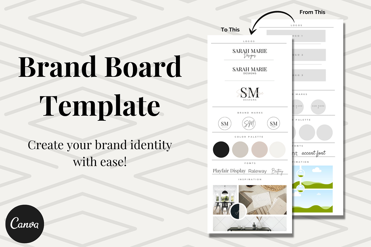 Brand Board Template Canva, a Templates & Theme by Joanna Lane Designs (Photo 1 of 2)