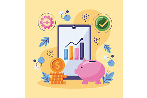 savings and investing in tablet, a Finance Illustration by studiogstock