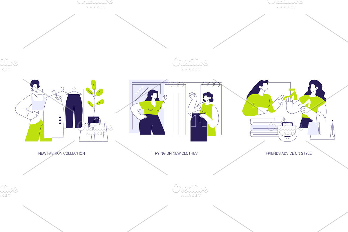 In a clothing store isolated cartoon, a Person Illustration by Visual Generation