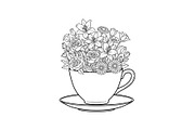 Floral Teacup Line Art Bundle, an Illustration by Gfx_Store (Thumbnail 34 of 51)