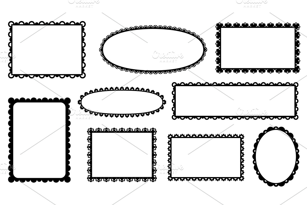 Scallop frames and dividers, lace, a Decorative Illustration by Buch&Bee