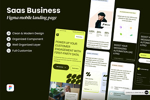 Figma SAAS Mobile Landing Page, a Websites & App Template by SLAB! Design