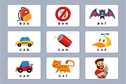 Cute Illustration CVC CARD set A, an Education Illustration by arsansp (Thumbnail 2 of 5)