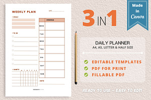 Weekly Planner Template, Canva