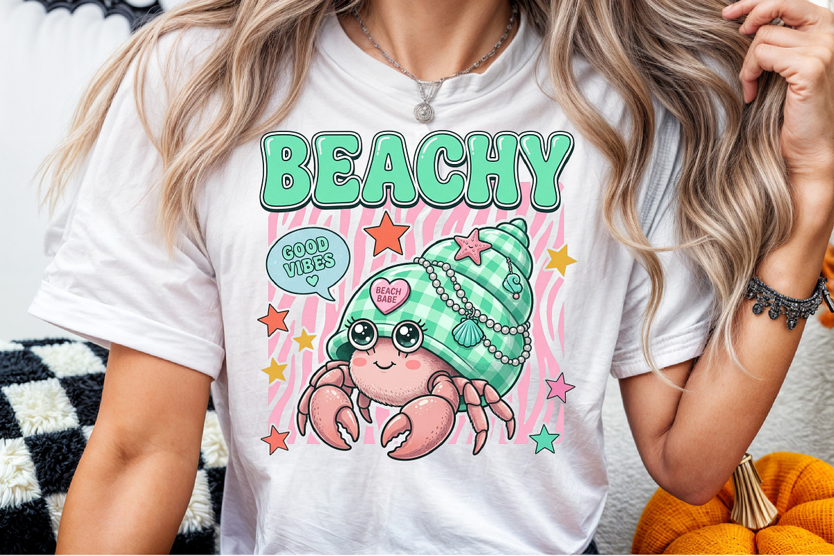 Beachy Cute Hermit Crab PNG, an Illustration by Sublimation Artist (Photo 6 of 9)