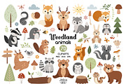 Woodland Animals Clipart, an Animal Illustration by JulzaArt (Thumbnail 1 of 7)