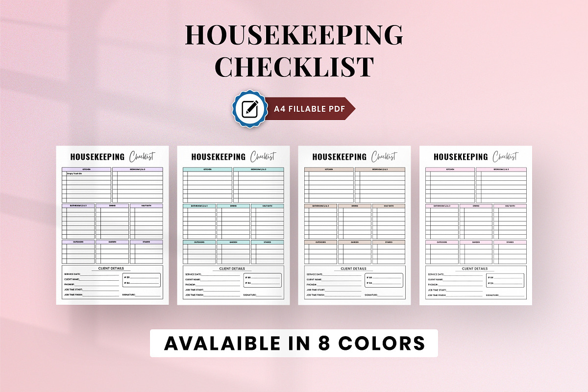 Housekeeping List, a Print Template by Snapybiz