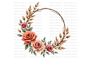 Terracotta Floral Wreath, a Decorative Illustration by Bloom Craft Creations (Thumbnail 2 of 10)
