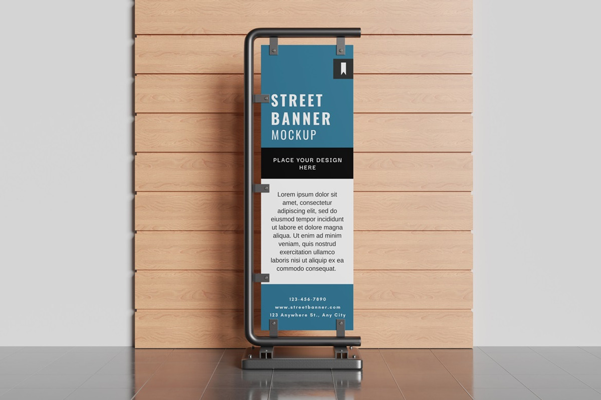 Street Banner Mockup, an Advertising Mockup by AndikaGraphic (Photo 2 of 6)