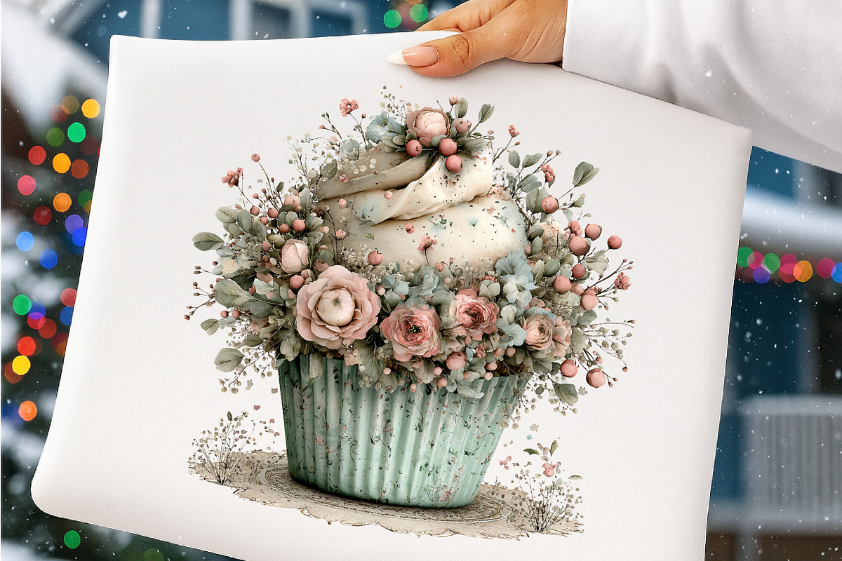 Whimsical spring cupcake clipart, an Illustration by SinaCreation (Photo 6 of 11)