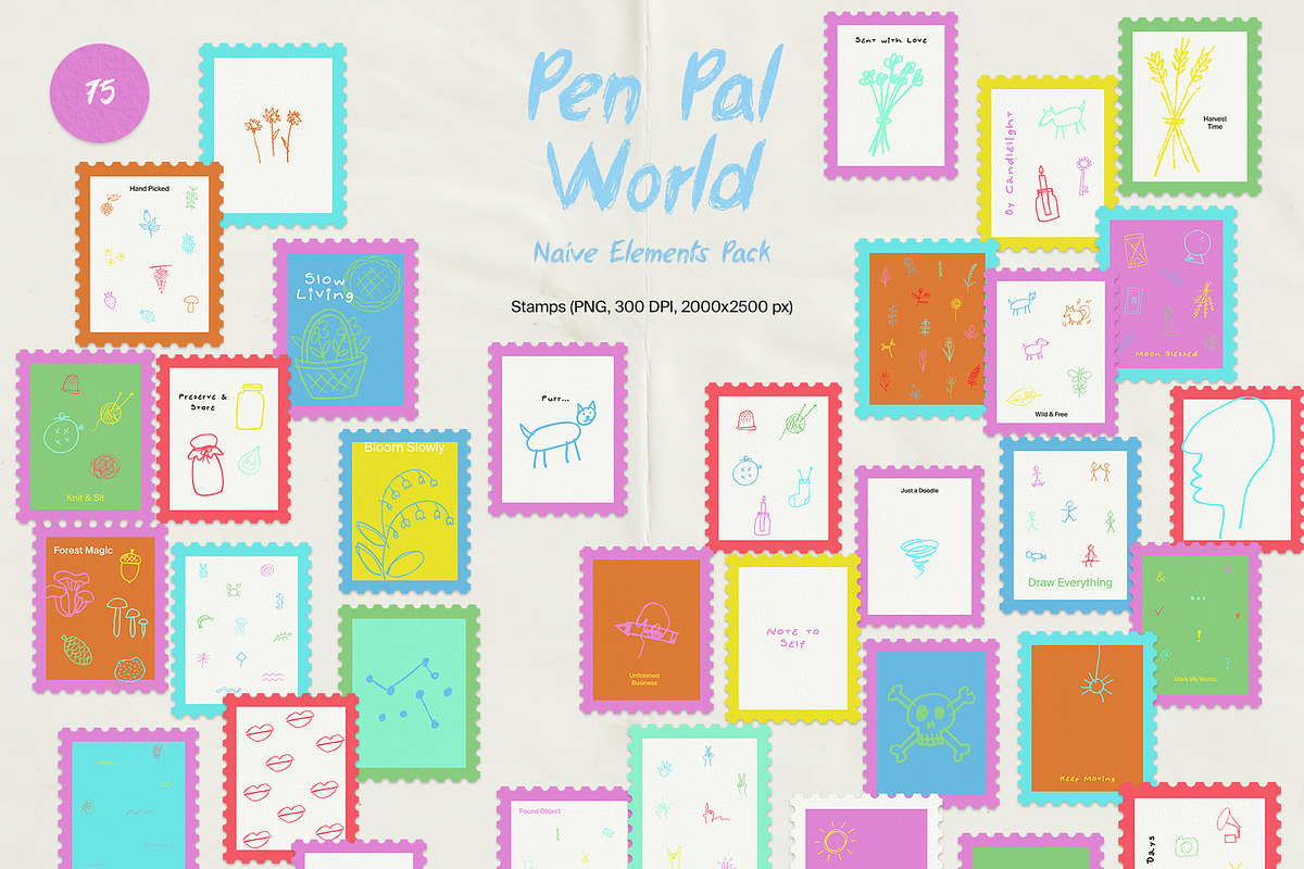Pen Pal World: Naive Elements Pack, an Object Graphic by divanovskaya_nv (Photo 18 of 20)