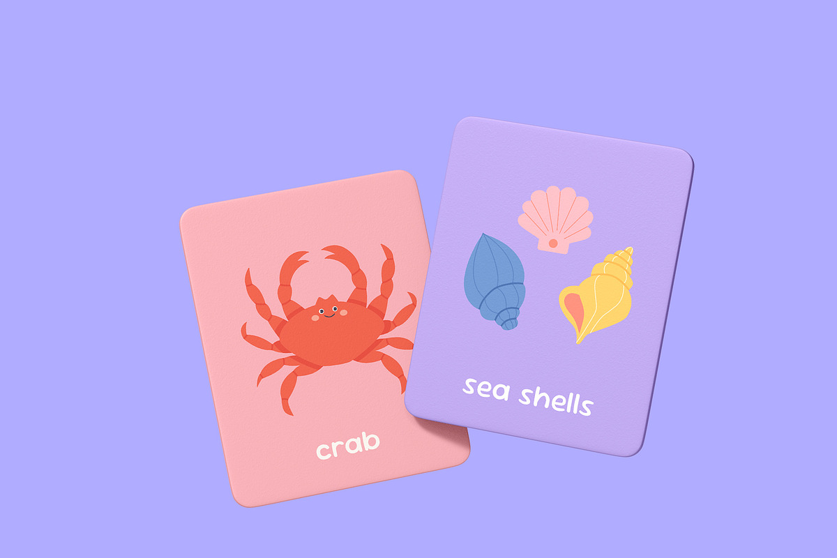 Ocean Animals Educational Cards, an Animal Illustration by Sabina_Ava (Photo 7 of 7)