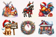 Vintage Christmas Farm Clipart, an Illustration by Dream Creation (Thumbnail 3 of 7)