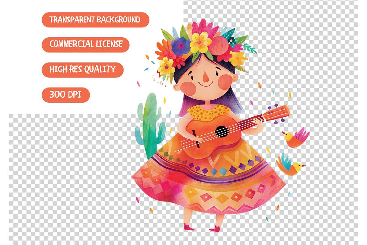 Watercolor Fiesta Graphics, an Illustration by TatiMockup (Photo 4 of 4)