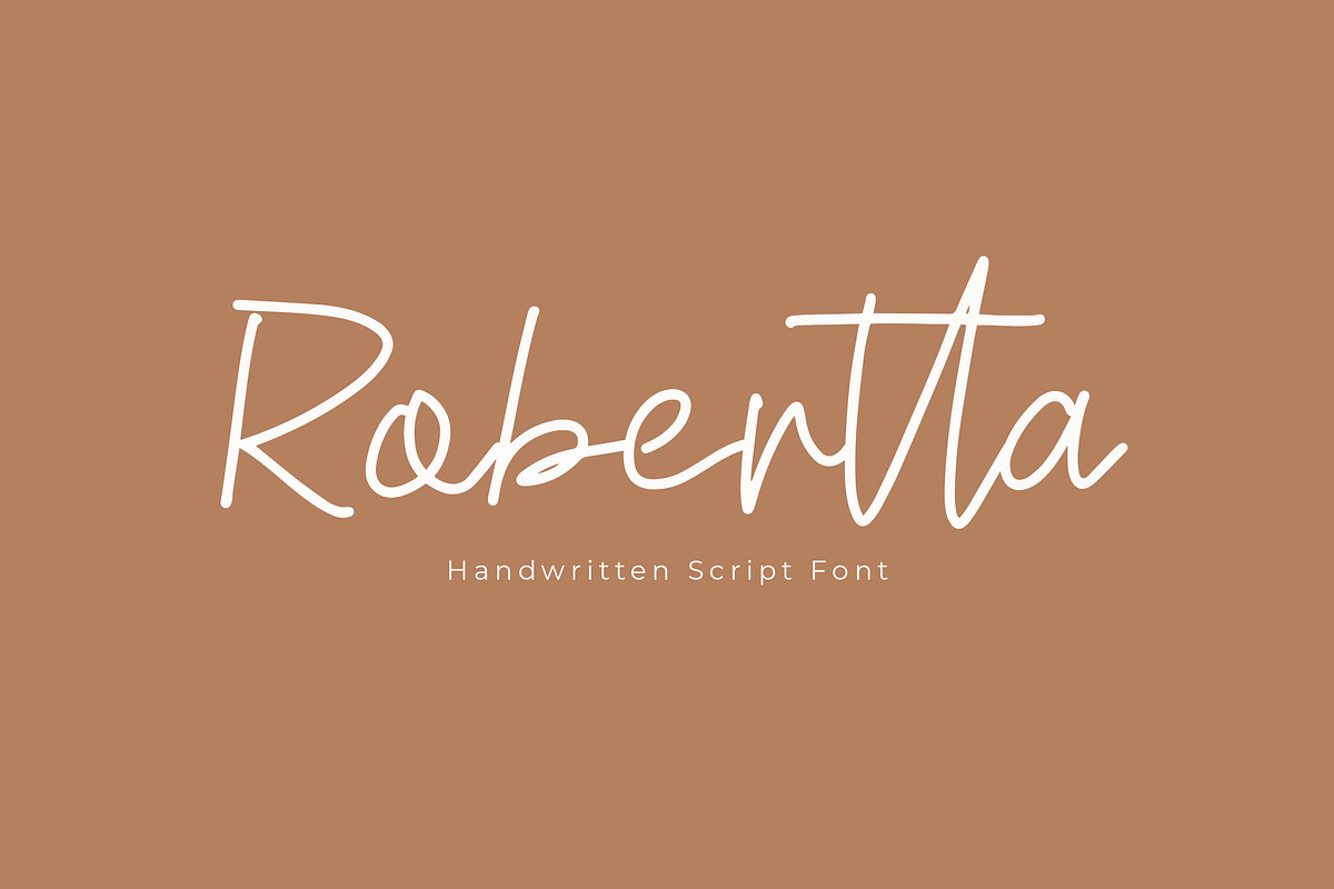 Robertta Handwriting Script Font, a Script Font by NTC Graphic (Photo 1 of 9)